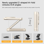 JJT-C42 Qi2 3-in-1 Magnetic Wireless Charger 15W Foldable Aluminum Alloy Charging Stand for Phone Watch Earbuds