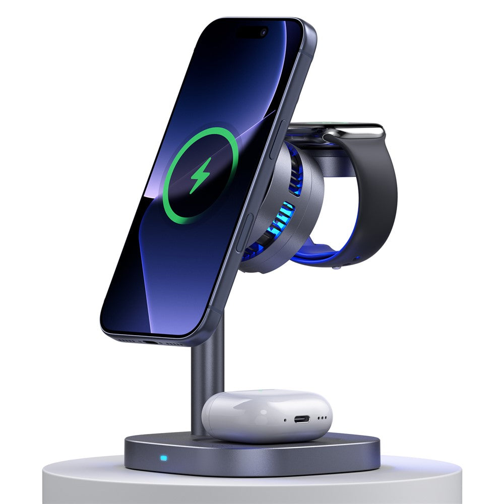 B-36 3 in 1 Magnetic Wireless Charger for iPhone / Apple Watch / AirPods TEC Cooling Qi2.2 25W Fast Charging Dock