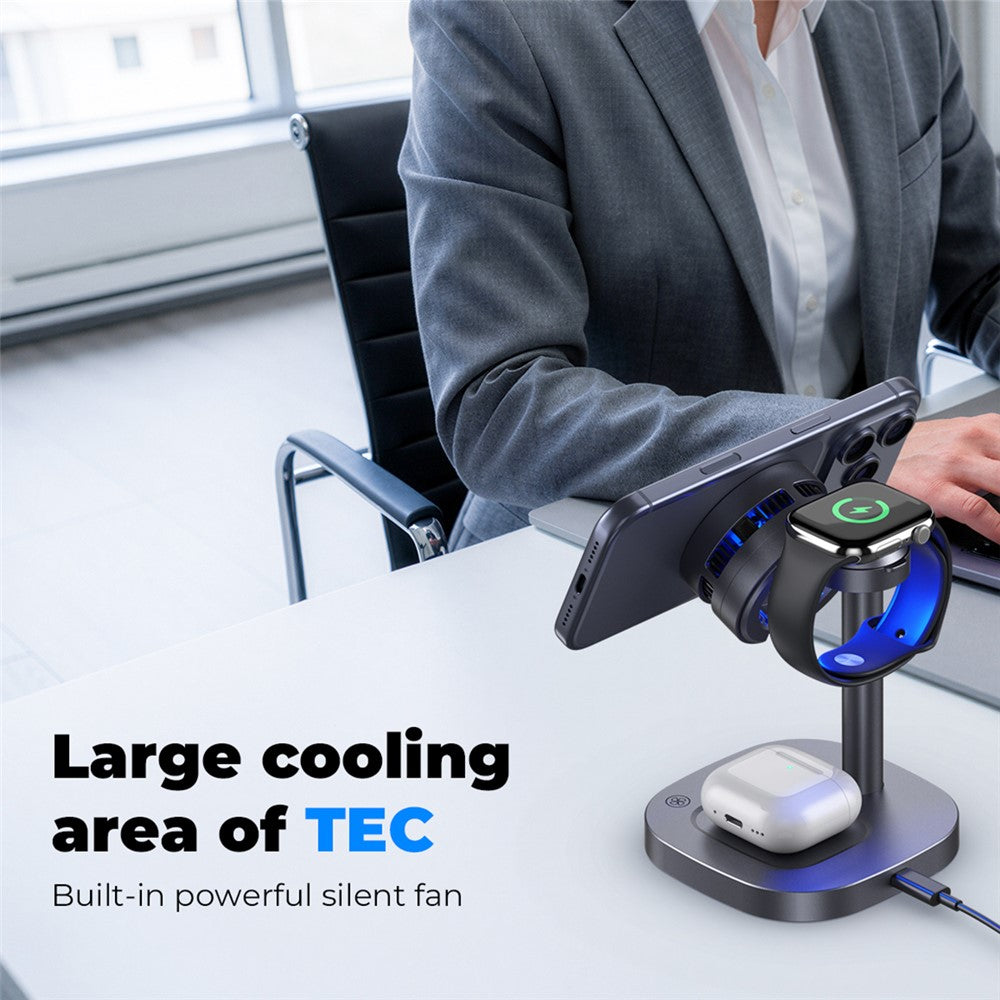 B-36 3 in 1 Magnetic Wireless Charger for iPhone / Apple Watch / AirPods TEC Cooling Qi2.2 25W Fast Charging Dock