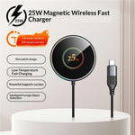 25-1 25W Magnetisk Trådløs Oplader Bordplade Ultratynd Intelligent Temperaturkontrol Qi Hurtig Opladningsplade til iPhone Android-telefon