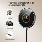 25-1 25W Magnetisk Trådløs Oplader Bordplade Ultratynd Intelligent Temperaturkontrol Qi Hurtig Opladningsplade til iPhone Android-telefon