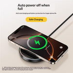 25-1 25W Magnetisk Trådløs Oplader Bordplade Ultratynd Intelligent Temperaturkontrol Qi Hurtig Opladningsplade til iPhone Android-telefon