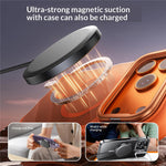 25-1 25W Magnetisk Trådløs Oplader Bordplade Ultratynd Intelligent Temperaturkontrol Qi Hurtig Opladningsplade til iPhone Android-telefon