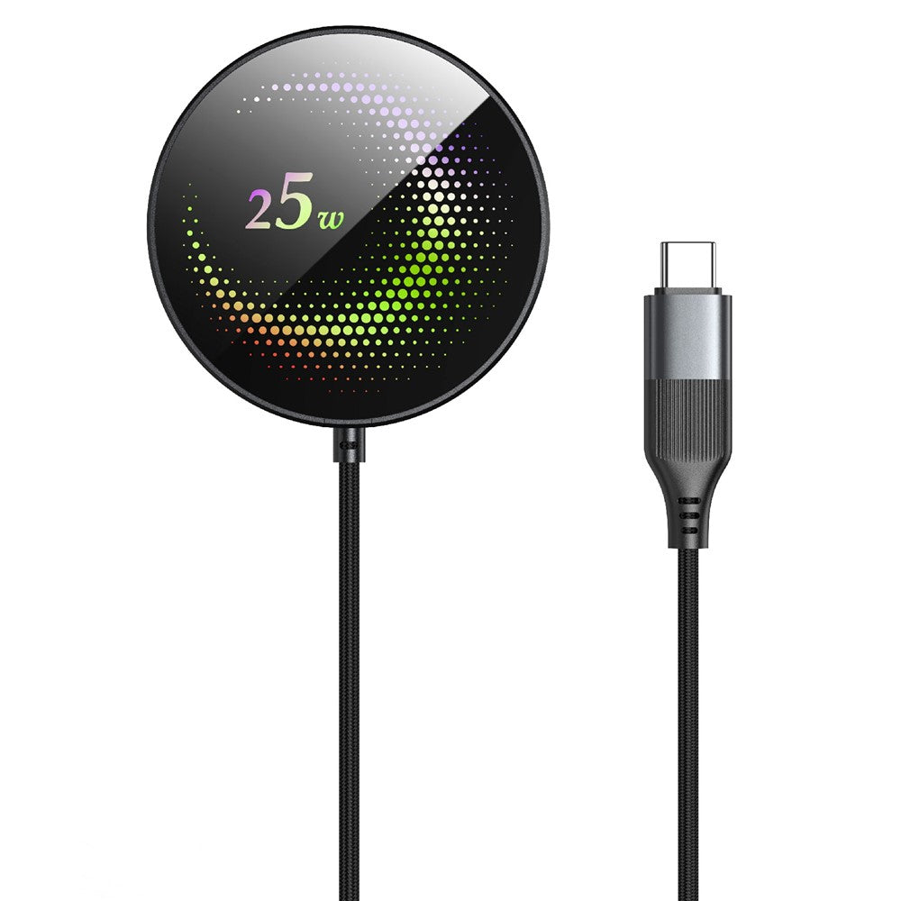 25-1 25W Magnetisk Trådløs Oplader Bordplade Ultratynd Intelligent Temperaturkontrol Qi Hurtig Opladningsplade til iPhone Android-telefon