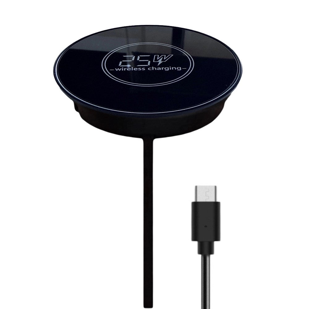 QR02 Qi2.2 25W Magnetic Wireless Charger Embedded Desktop Car Mount Charging Pad