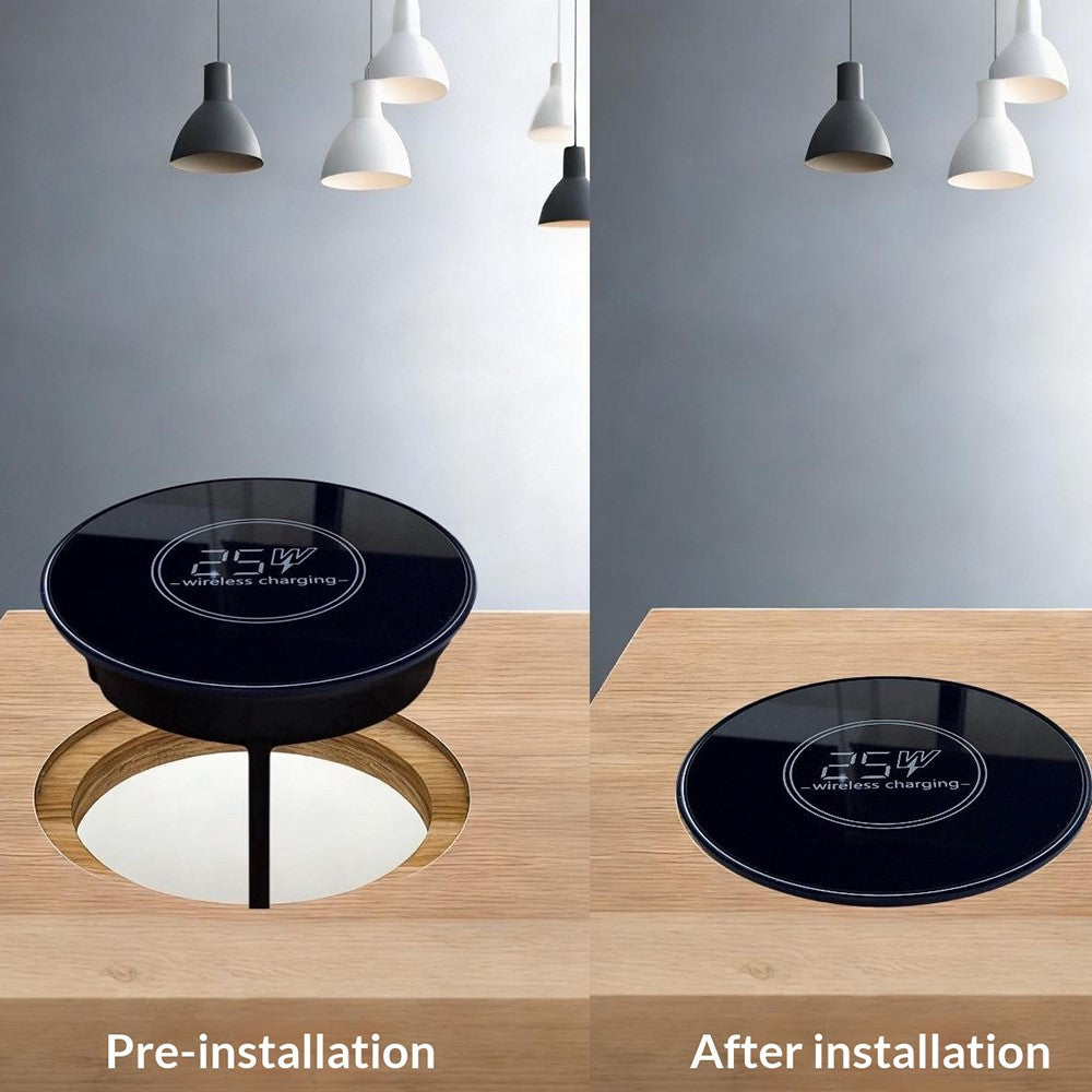 QR02 Qi2.2 25W Magnetic Wireless Charger Embedded Desktop Car Mount Charging Pad