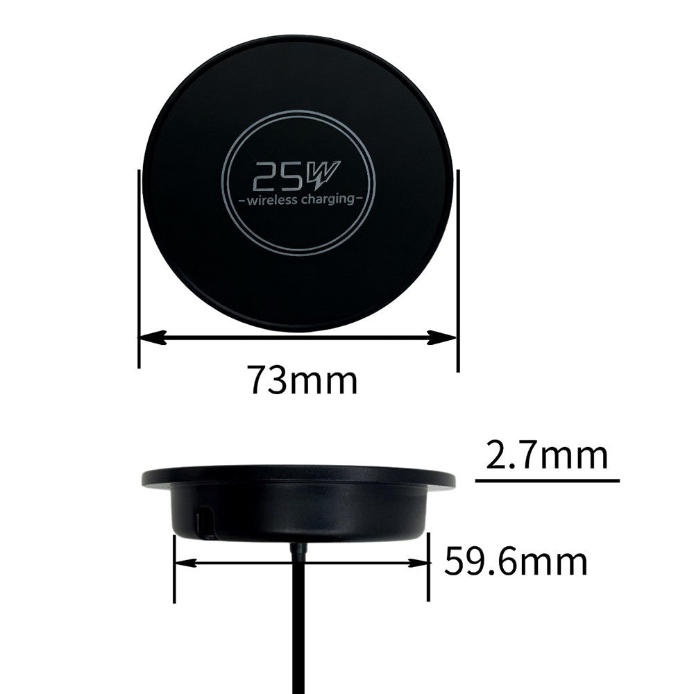 QR02 Qi2.2 25W Magnetic Wireless Charger Embedded Desktop Car Mount Charging Pad