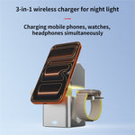 Qi2 25W 3-in-1 Wireless Charger with Night Light Touch Lifting Charging Station for Phone Watch Earbuds