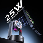 ESSAGER T50 3 in 1 Magnetic Wireless Charger TEC Cooling Qi2.2 25W Fast Charging Stand for Phone Watch Earbuds
