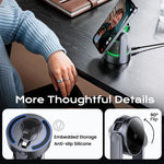 ESSAGER T50 3 in 1 Magnetic Wireless Charger TEC Cooling Qi2.2 25W Fast Charging Stand for Phone Watch Earbuds