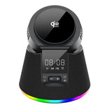 JJT-C67 5-i-1 Qi2.2 25W Iskølende Trådløs Oplader Bluetooth-kompatibel Højttaler Opladningsstation med RGB-lys