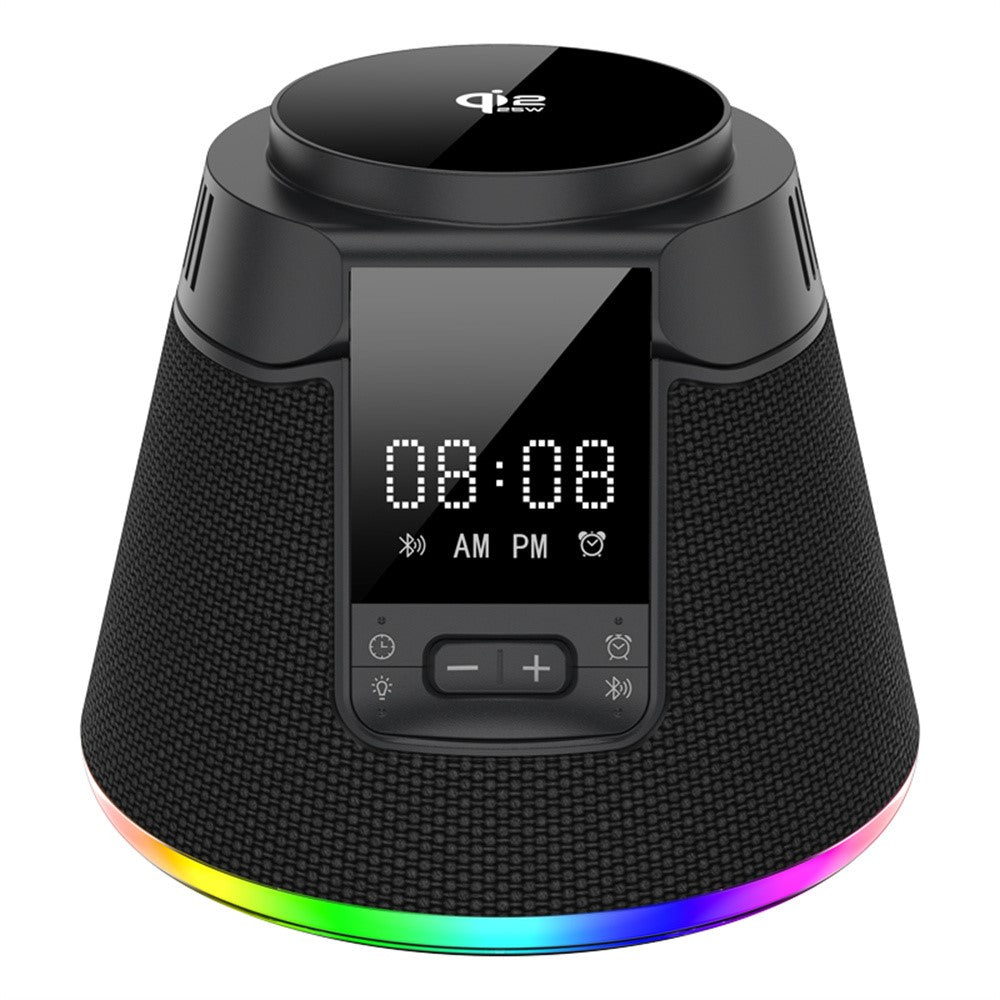 JJT-C67 5-i-1 Qi2.2 25W Iskølende Trådløs Oplader Bluetooth-kompatibel Højttaler Opladningsstation med RGB-lys