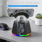 JJT-C67 5-i-1 Qi2.2 25W Iskølende Trådløs Oplader Bluetooth-kompatibel Højttaler Opladningsstation med RGB-lys
