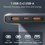 LDNIO PQ10 10000mAh Power Bank 22.5W Hurtig Opladning USB-C PD 20W Bærbar Oplader med LED-display