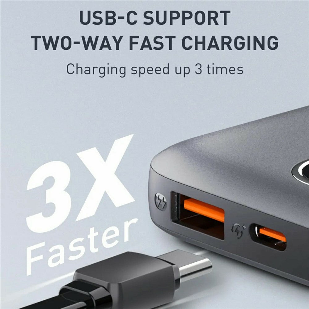 LDNIO PQ10 10000mAh Power Bank 22.5W Hurtig Opladning USB-C PD 20W Bærbar Oplader med LED-display