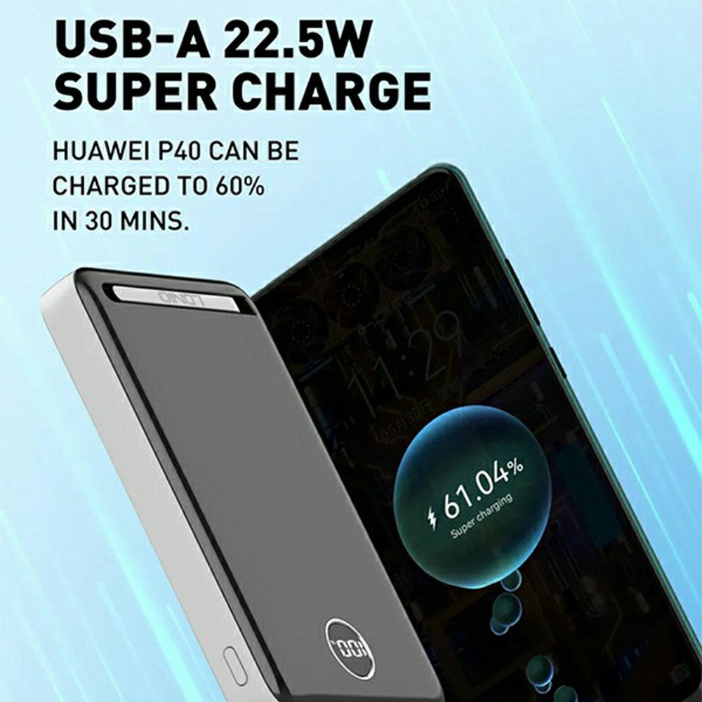 LDNIO PQ17 10000mAh Magnetisk Trådløs Powerbank PD 20W QC 22.5W Bærbar Oplader med Skjult Foldbar Stand til iPhone
