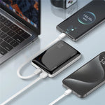 LDNIO PQ25 10000mAh ultratynd powerbank, 22,5W hurtigopladning, to porte USB-C+USB-A PD 20W, bærbar oplader