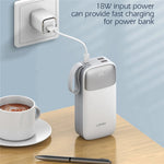 LDNIO PQ30 30000mAh Power Bank with Built-in Type-C + iP (5-14) Cable 22.5W Fast Charging LED Display Charger