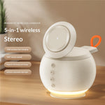 HT-572 5-in-1 15W Magnetic Wireless Charger with Bluetooth-compatible Speaker Night Light Charging Stand
