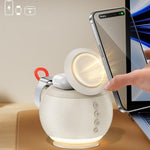 HT-572 5-i-1 15W magnetisk trådløs oplader med Bluetooth-kompatibel højttaler og natlys-opladningsstander