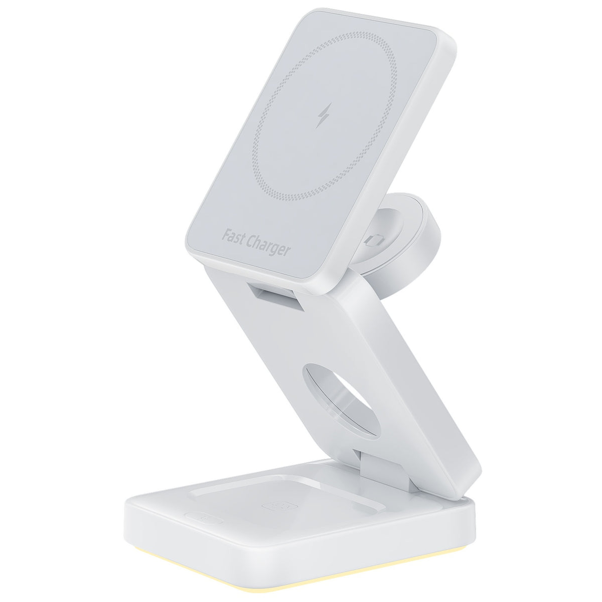 HT-552 Foldable Magnetic 15W Wireless Charger 3 in 1 Touch Night Light for Phone Watch Earbuds