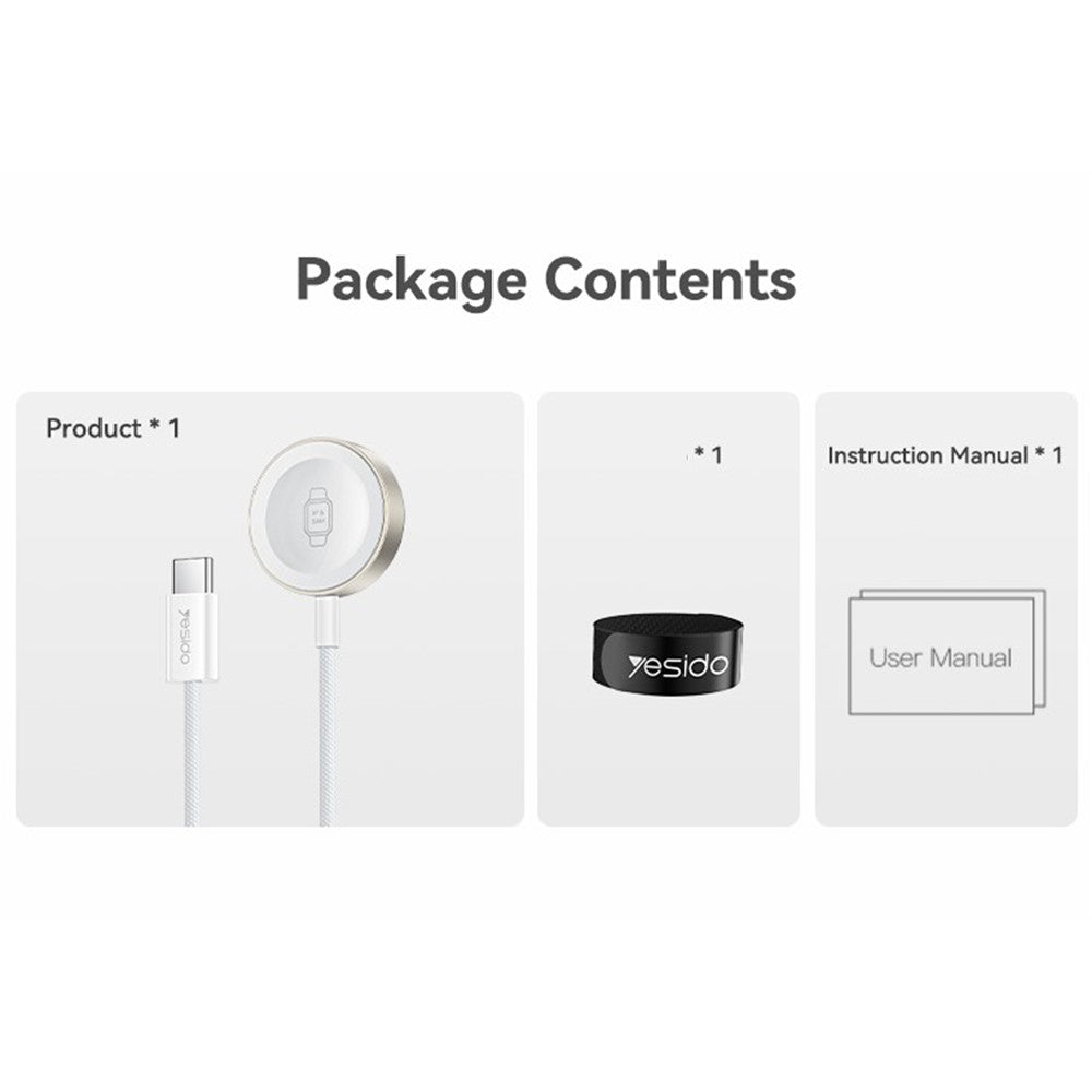 YESIDO DS42 2-i-1 trådløs uroplader 2,5W magnetisk opladningsdock til Samsung Galaxy iWatch