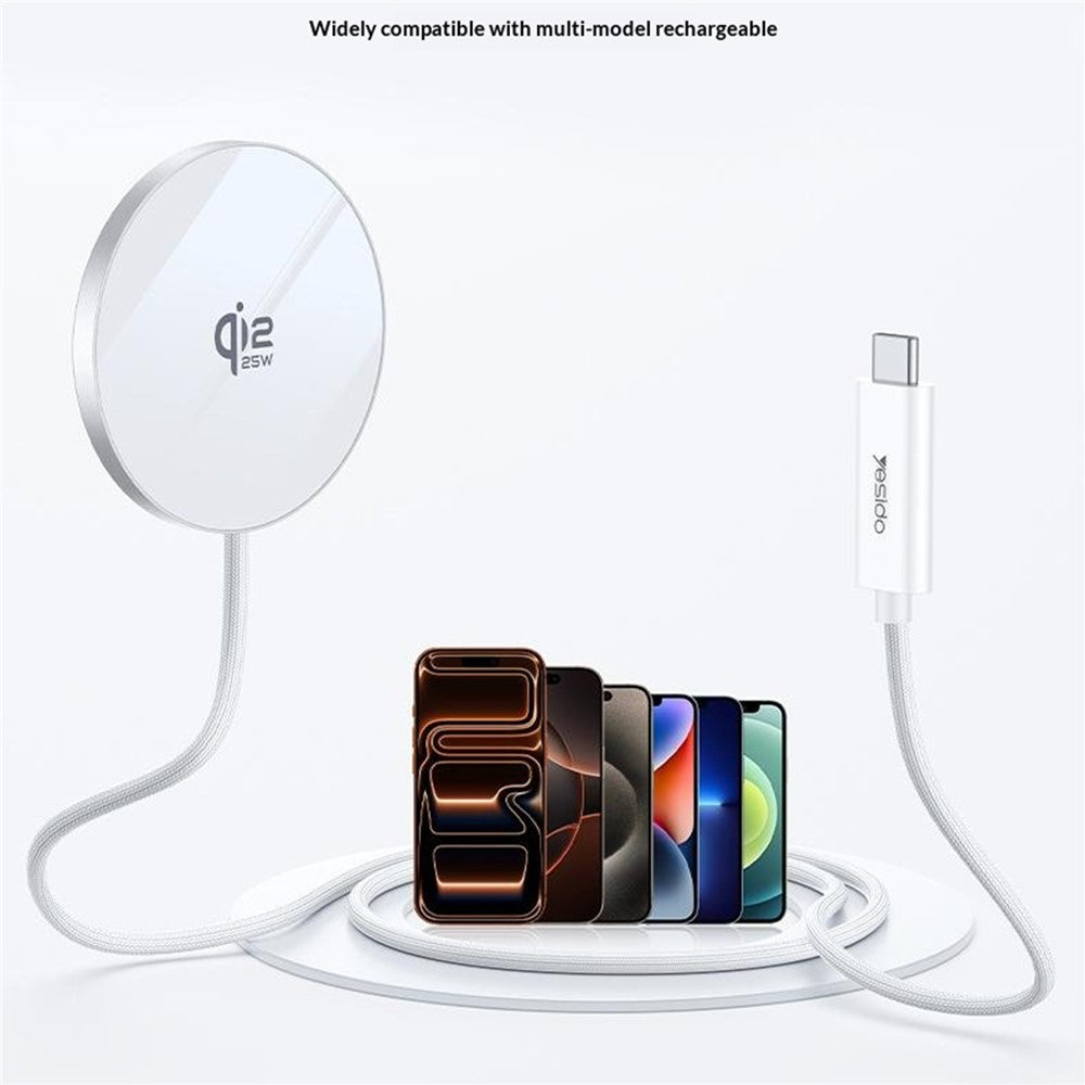 YESIDO DS41 Qi2.2 25W Desktop Wireless Charger 5mm Ultra Thin Magnetic Charging Pad