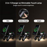 D6 3-in-1 Robot Dog Wireless Charging Station with Touch Night Light 15W Magnetic Charger for iPhone / AirPods / Apple Watch