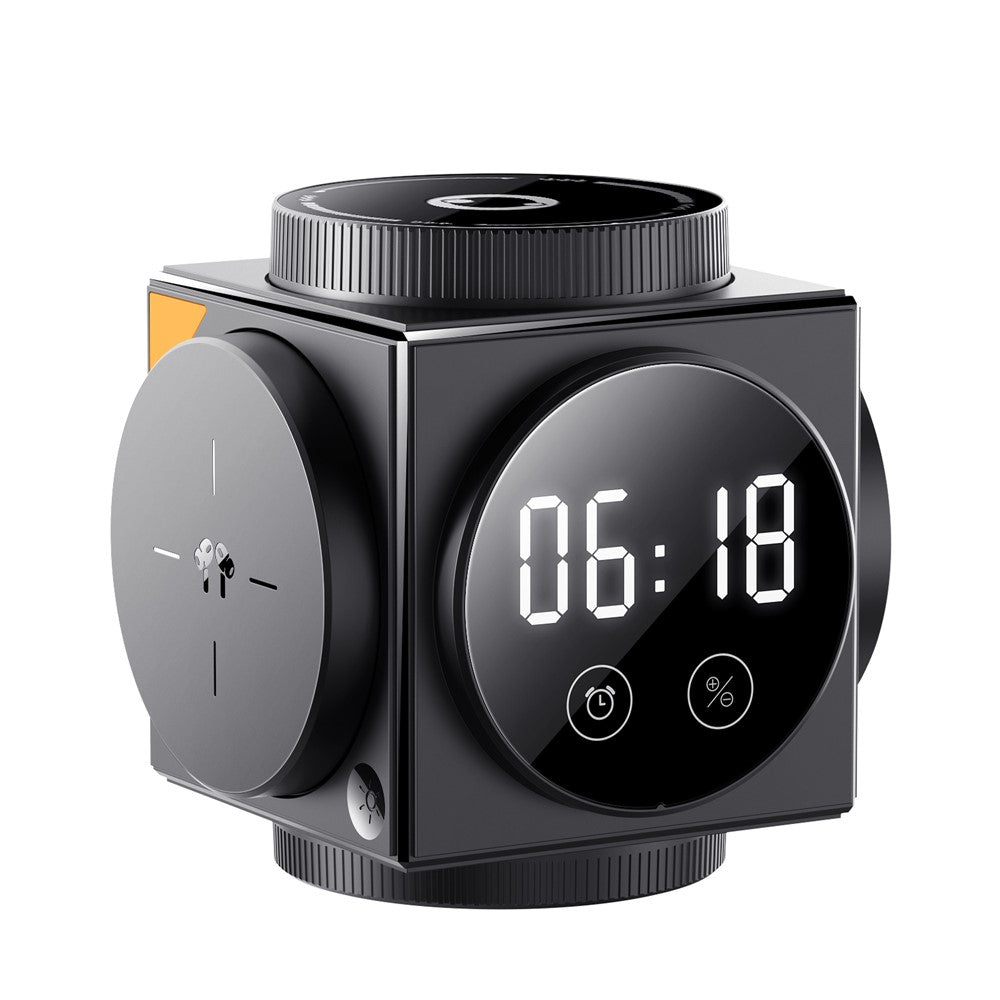A8 3 in 1 Wireless Charger Magnetic 15W Fast Charging Stand with Clock Night Light for Phone Watch Earbuds