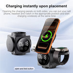 A8 3 in 1 Wireless Charger Magnetic 15W Fast Charging Stand with Clock Night Light for Phone Watch Earbuds