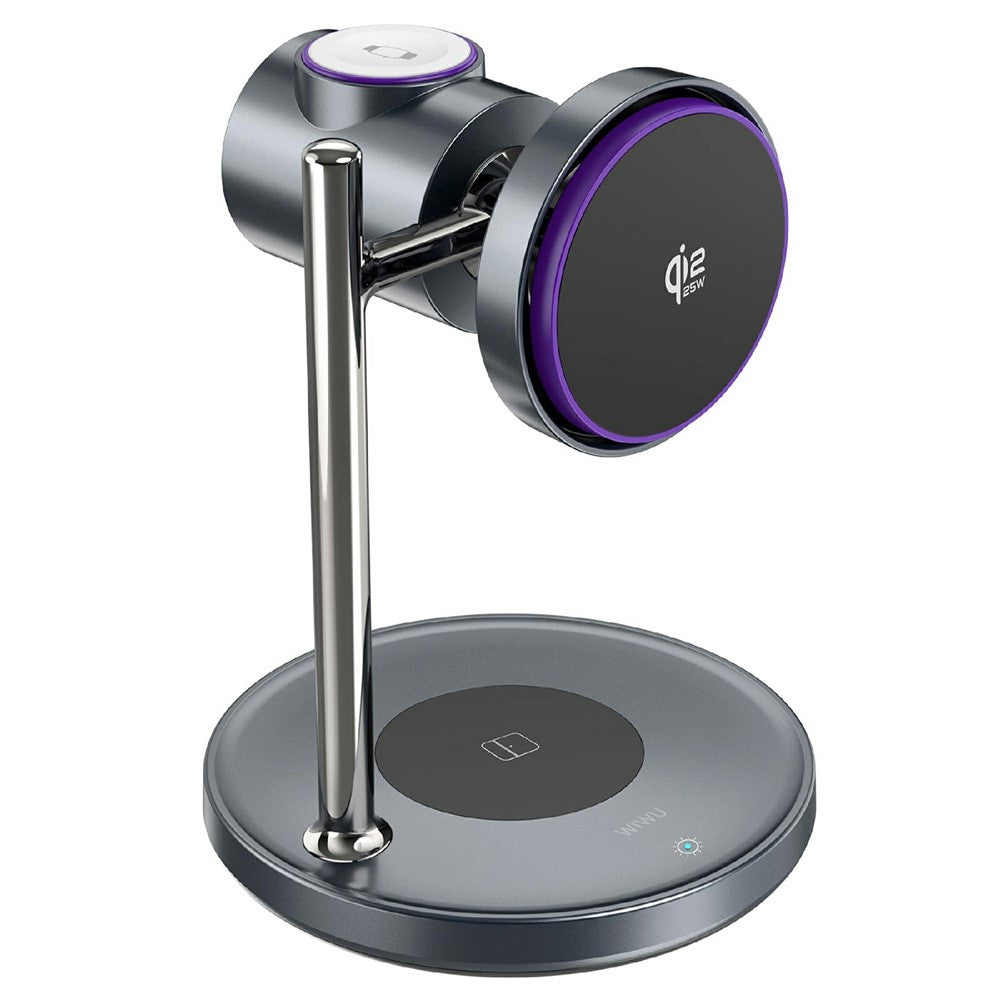 WIWU W041 3-in-1 Qi2.2 Magnetic Wireless Charger 25W Fast Charging Station for iPhone Apple Watch AirPods