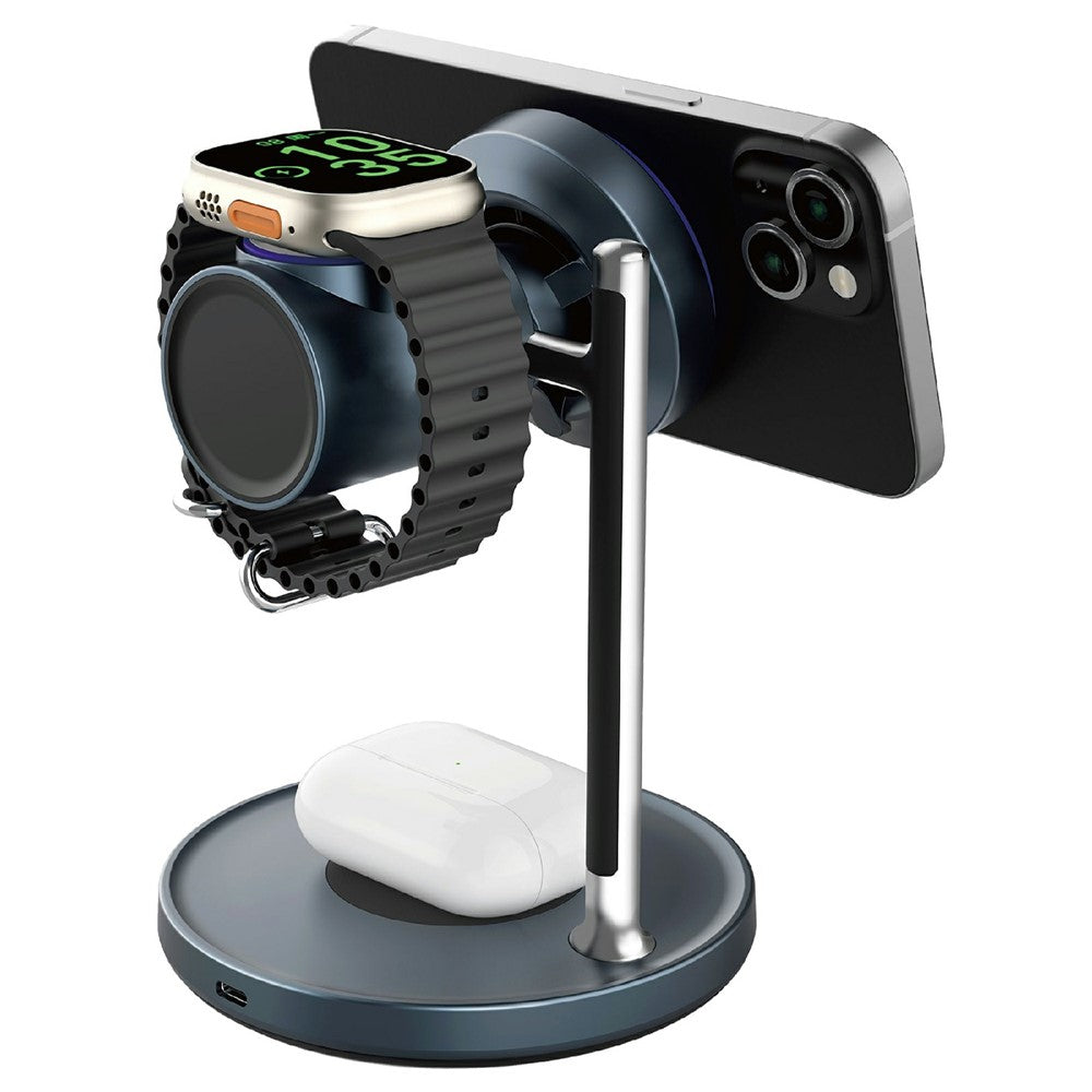 WIWU W041 3-in-1 Qi2.2 Magnetic Wireless Charger 25W Fast Charging Station for iPhone Apple Watch AirPods