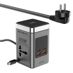 WIWU Wi-W040 10-i-1 65W GaN Hurtigoplader Trådløs Opladning Desktop Power Station med AC-udtag, EU-stik