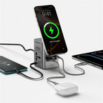 WIWU Wi-W040 10-i-1 65W GaN Hurtigoplader Trådløs Opladning Desktop Power Station med AC-udtag, EU-stik