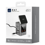 WIWU Wi-W040 10-i-1 65W GaN Hurtigoplader Trådløs Opladning Desktop Power Station med AC-udtag, EU-stik