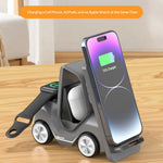T20S Forklift Design 3 in 1 Desktop Wireless Charger Stand 15W Fast Charging for Phone Watch Earphone