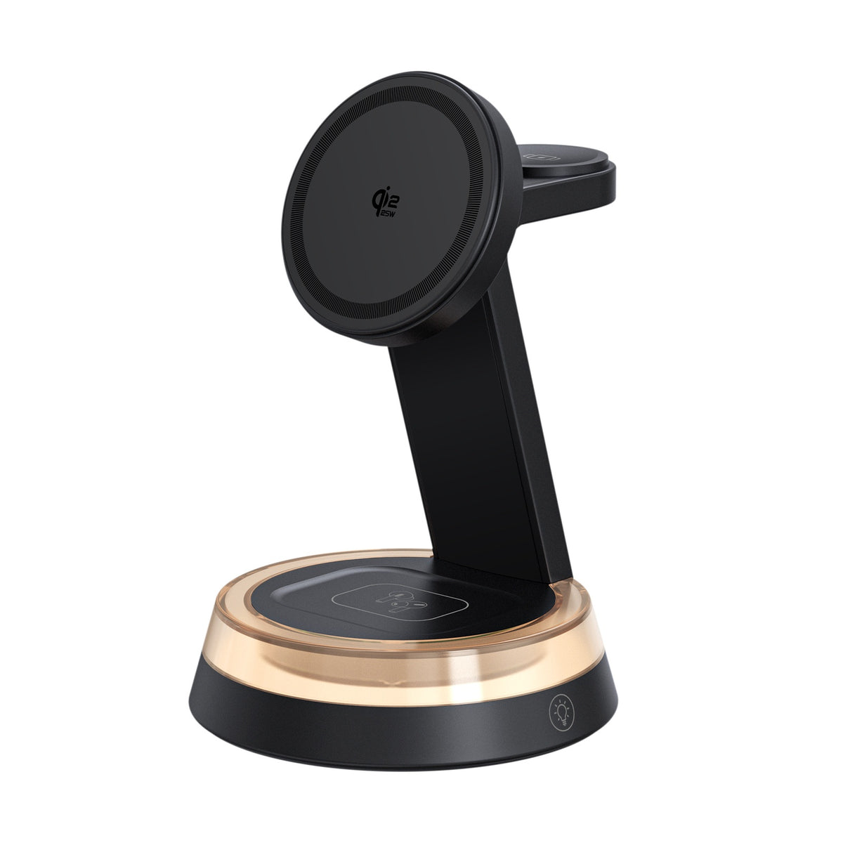 Q36-A 3 in 1 Magnetic Wireless Charger Qi2.2 25W Fast Charging Desktop Stand for iPhone Apple Watch AirPods