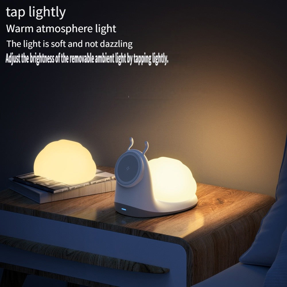 W11 Snail Design Magnetic Wireless Charger 15W Fast Charging Stand with Night Light
