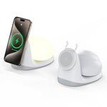 W11 Snail Design Magnetic Wireless Charger 15W Fast Charging Stand with Night Light