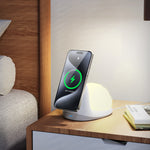 W11 Snegl Design Magnetisk Trådløs Oplader 15W Hurtig Opladningsstander med Natlys