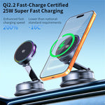 K33D Vacuum Adsorption Car Phone Mount Qi2.2 25W Wireless Fast Charging Air Cooled Magnetic Phone Holder