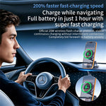 K33D Vacuum Adsorption Car Phone Mount Qi2.2 25W Wireless Fast Charging Air Cooled Magnetic Phone Holder