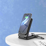 B-13 3-in-1 15W Wireless Charger Cell Phone Stand Holder Foldable Charging Pad for Apple Watch / AirPods