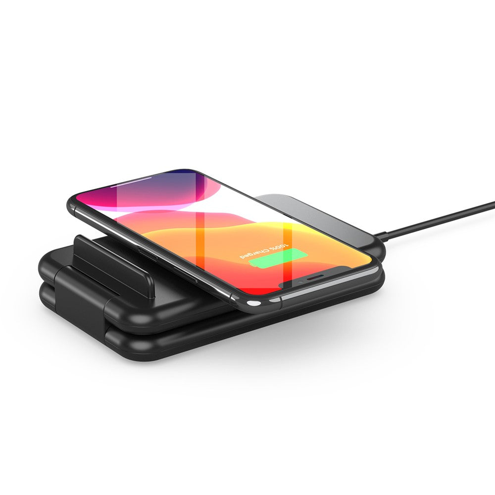 B-13 3-in-1 15W Wireless Charger Cell Phone Stand Holder Foldable Charging Pad for Apple Watch / AirPods