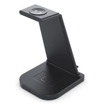B-12 Universal Desktop Charger 3-in-1 15W Wireless Charging Folding Stand for Mobile Phone / Earphones / Smart Watch