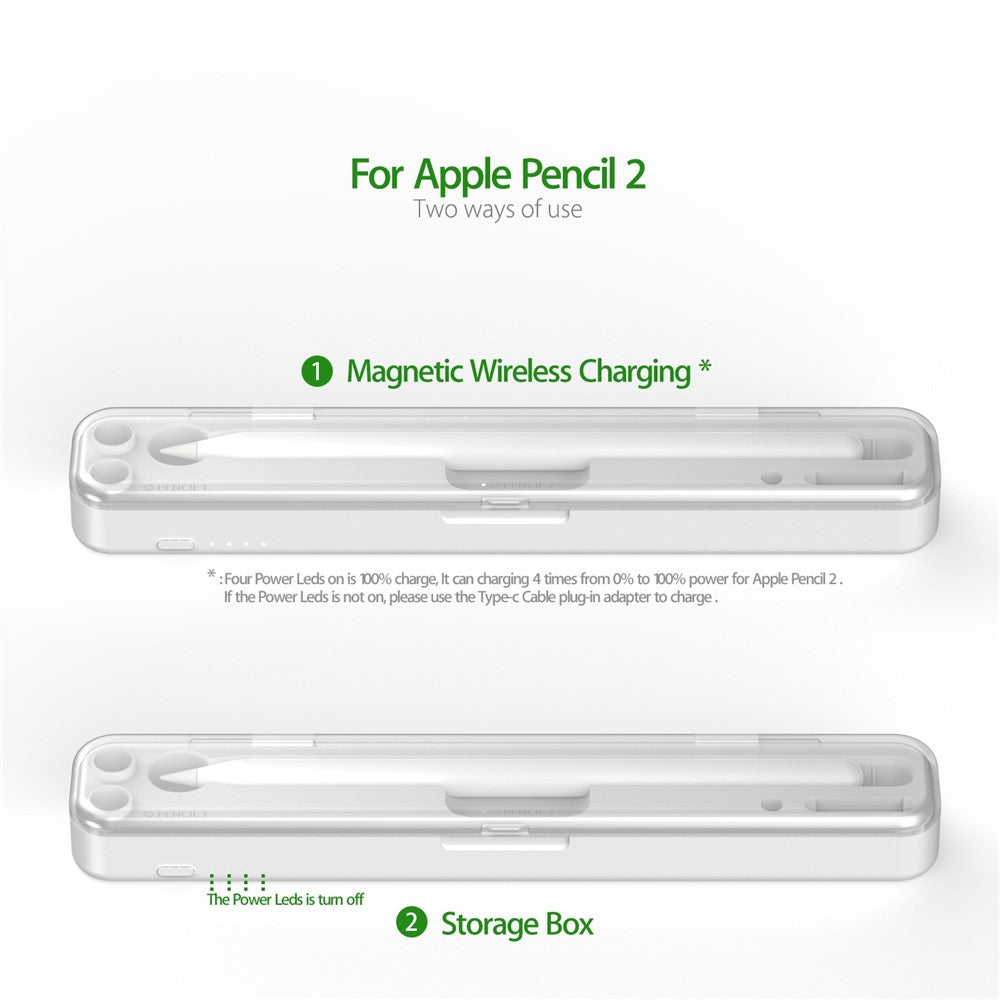 For Apple Pencil (2nd Generation) / (1st Generation) Charger 2 in 1 Wireless / Wired Charging Box Built-In Battery