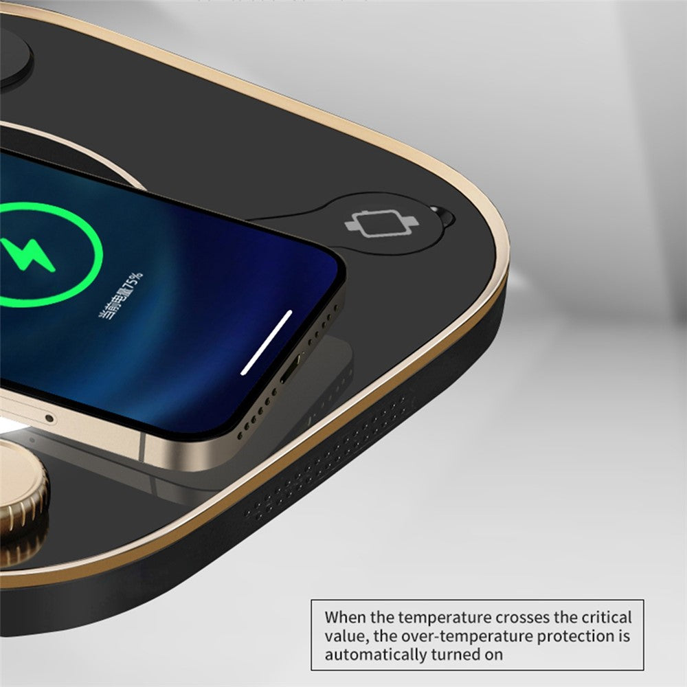 X3 15W Fast Charging 3-in-1 Wireless Charger for Mobile Phones, Watches, Headset Cordless Charging Pad (Basic Version)