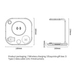 X3 15W Fast Charging 3-in-1 Wireless Charger for Mobile Phones, Watches, Headset Cordless Charging Pad (Basic Version)