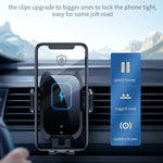 X11 3-akset trådløs biloplader 15W hurtigopladende telefonholder med udluftningsholder, instrumentbrætstativ, QC3.0 cigarettænderoplader