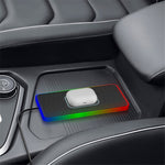 Car 15W Cellphone Wireless Charger Ambient Light Charging Pad Non-Slip Mat with 1m USB Cable